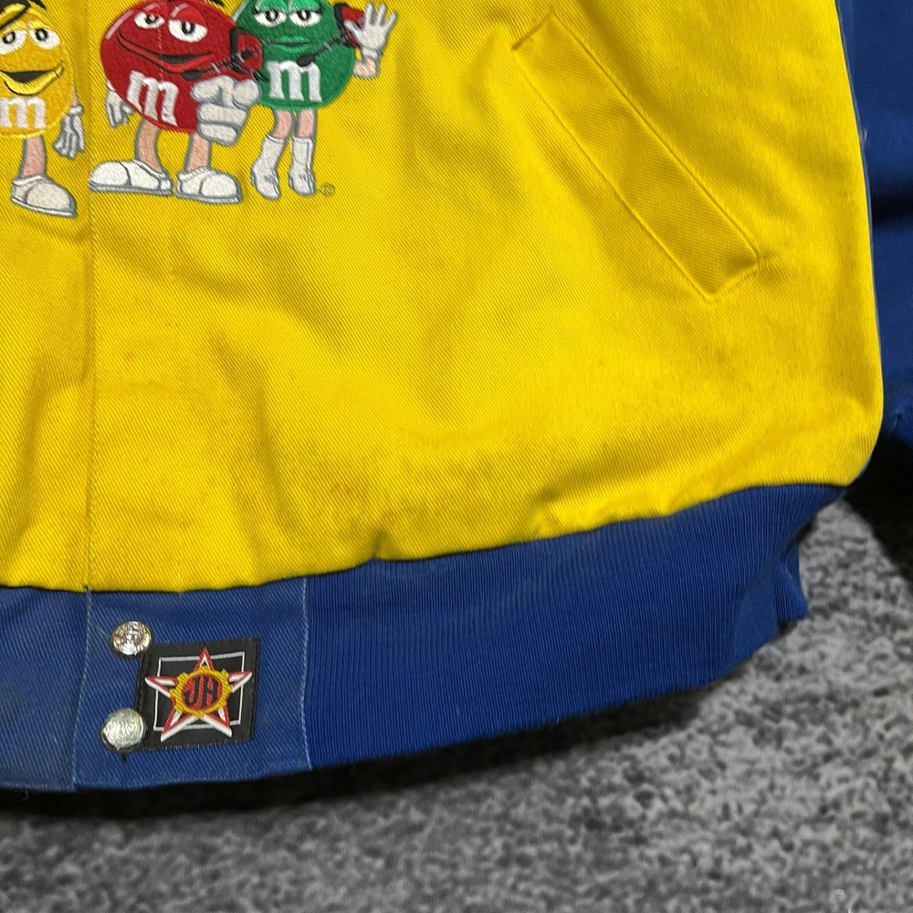 Vintage M&M Racing JH Design NASCAR Jacket Mens XL Yellow Blue 90s Embroidered - Picture 5 of 15
